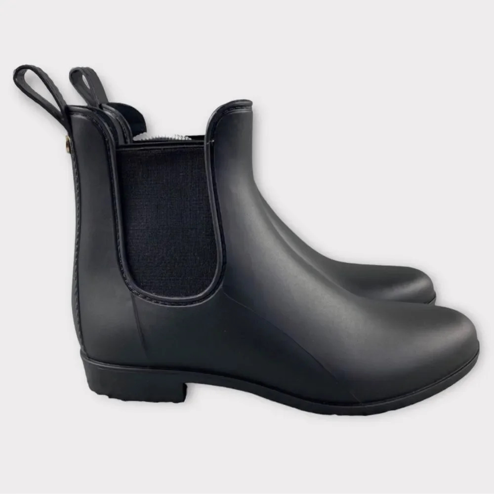 Sam edelman rain Boots Tinsley Black Slip‎ On Womens 7 W Elastic Sides Ankle